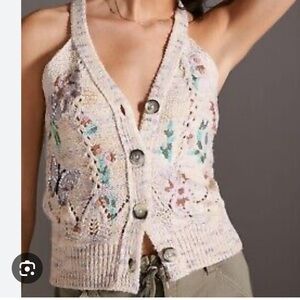 Anthropologie Gardenia Seater Vest Size XL